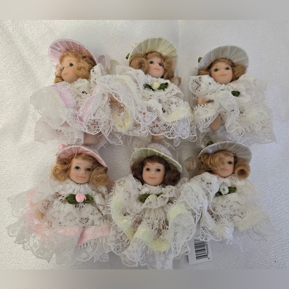 6 Cameo Kids Collection Porcelain Miniature Posable Doll 3" Tall AM Creations